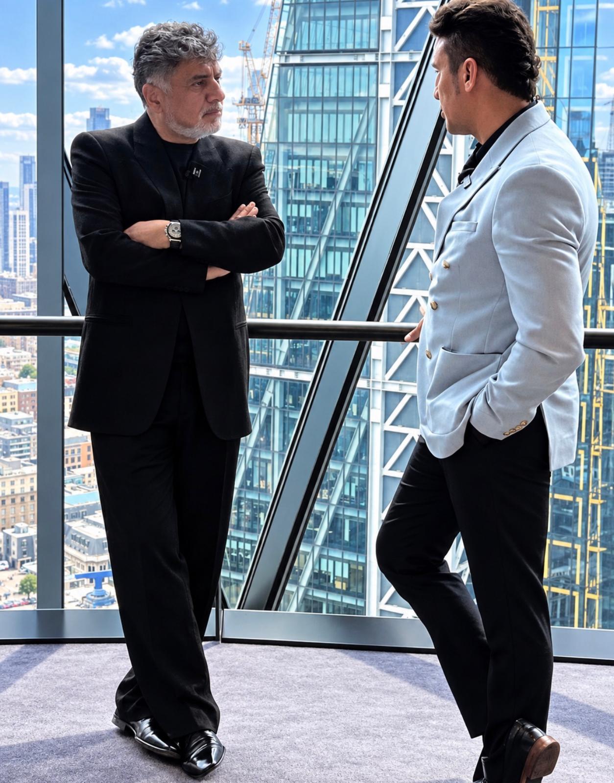James Caan CBE in conversation overlooking the City of London