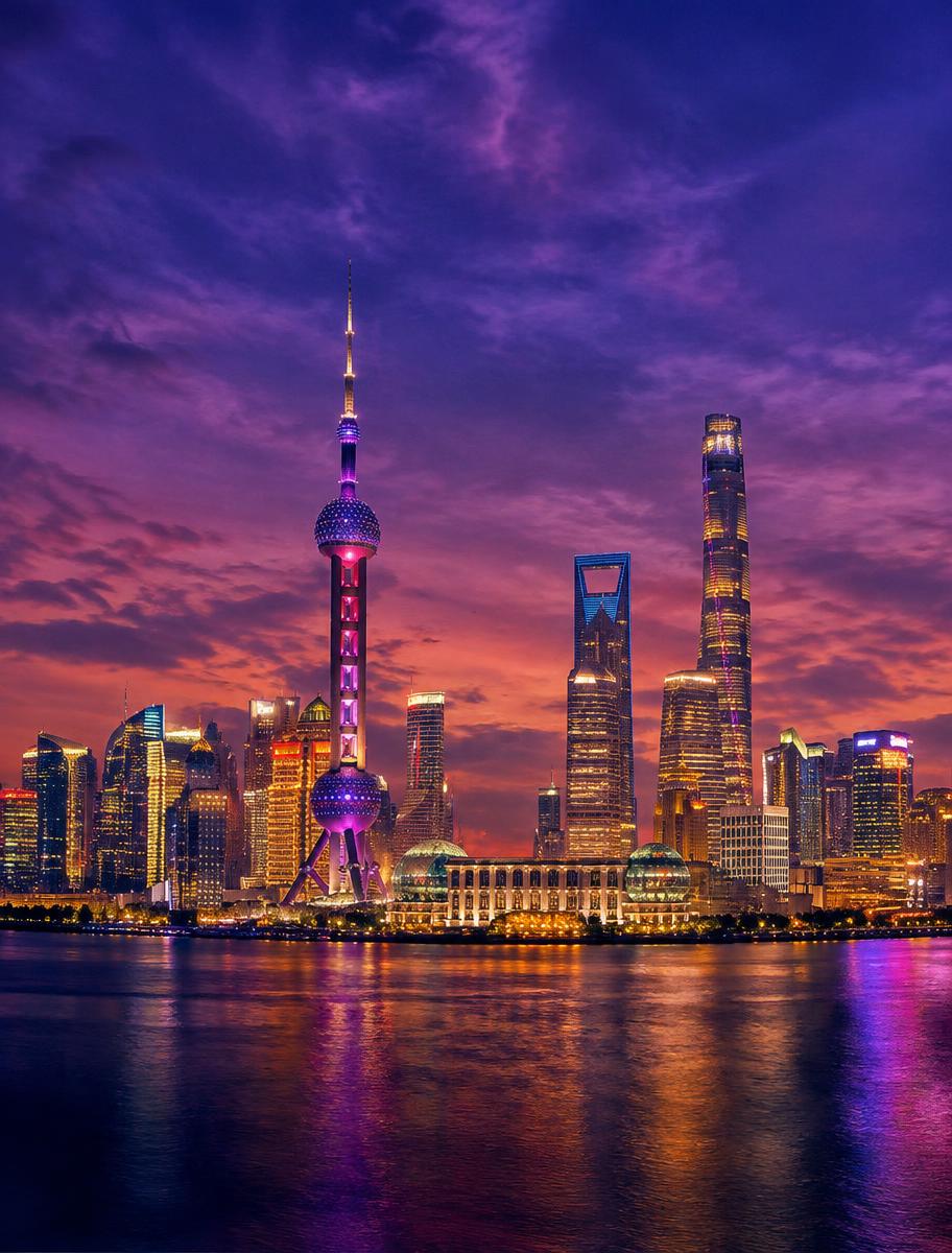China skyline at dusk